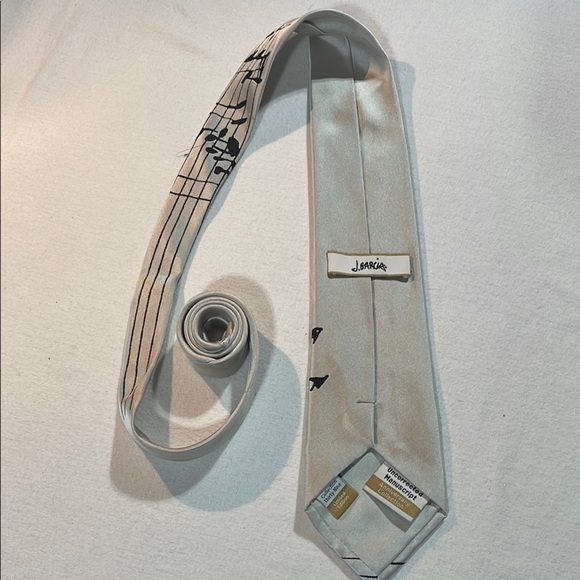 J. Garcia Limited Edition Silk Silver Black Musical Tie Manuscript 39 collection - Picture 6 of 9